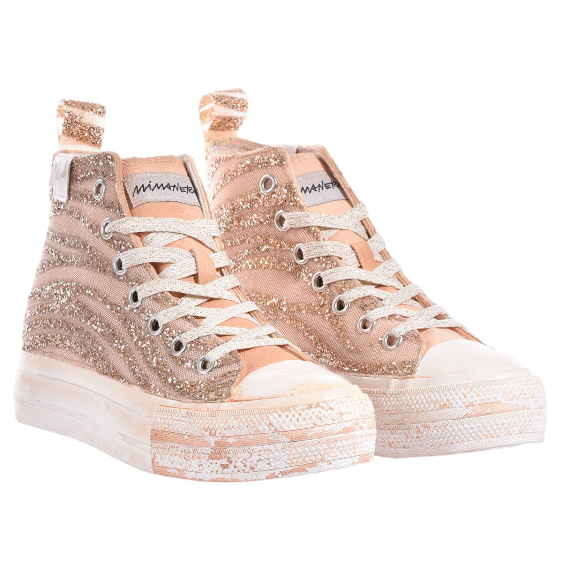 Mimanera Sand Wave Handcrafted Gold Platform Sneakers