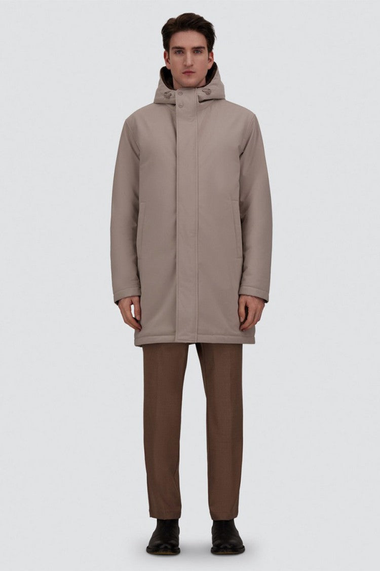 Herno Grey Polyester Hooded Parka Coat