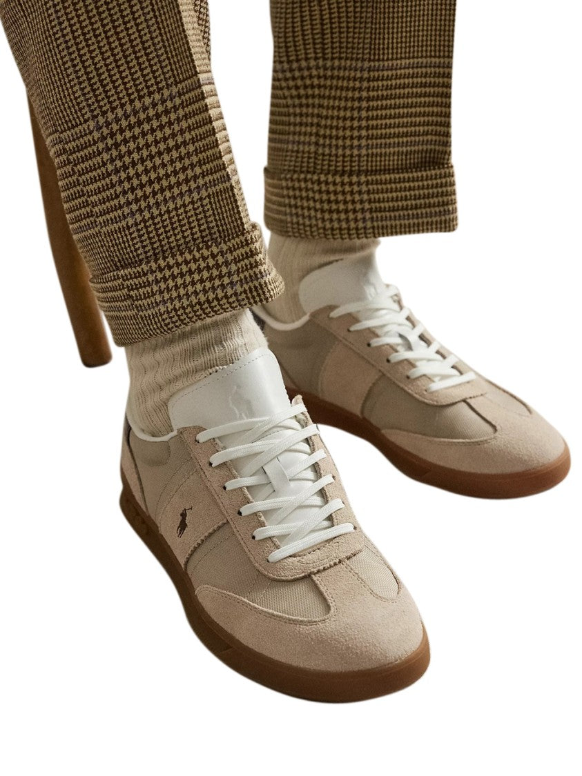 Polo Ralph Lauren Beige Low-Top Sneakers With Suede And Mesh Panels