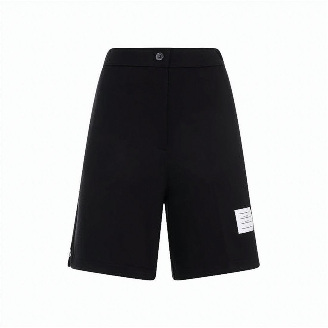 Thom Browne Tailored Black Shorts With Clean Silhouette And Subtle Patch