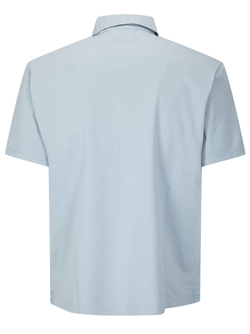 C.P. Company White Mercerized Jersey Gassed Short-Sleeve Polo