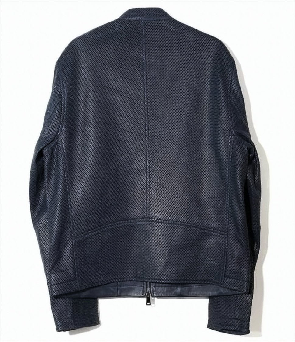 Theory Perforated Leather Jacket With Minimalist Design
