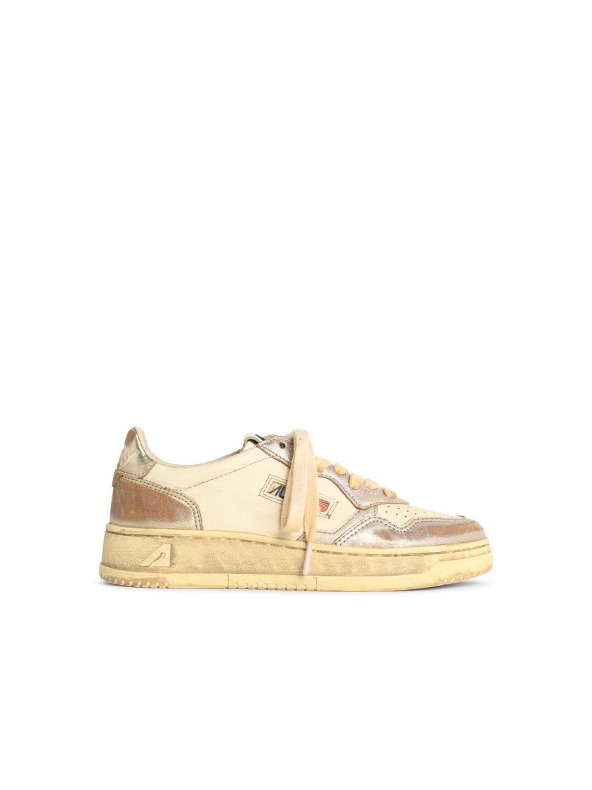 Autry 'Supervintage Low' Ivory Leather Sneakers