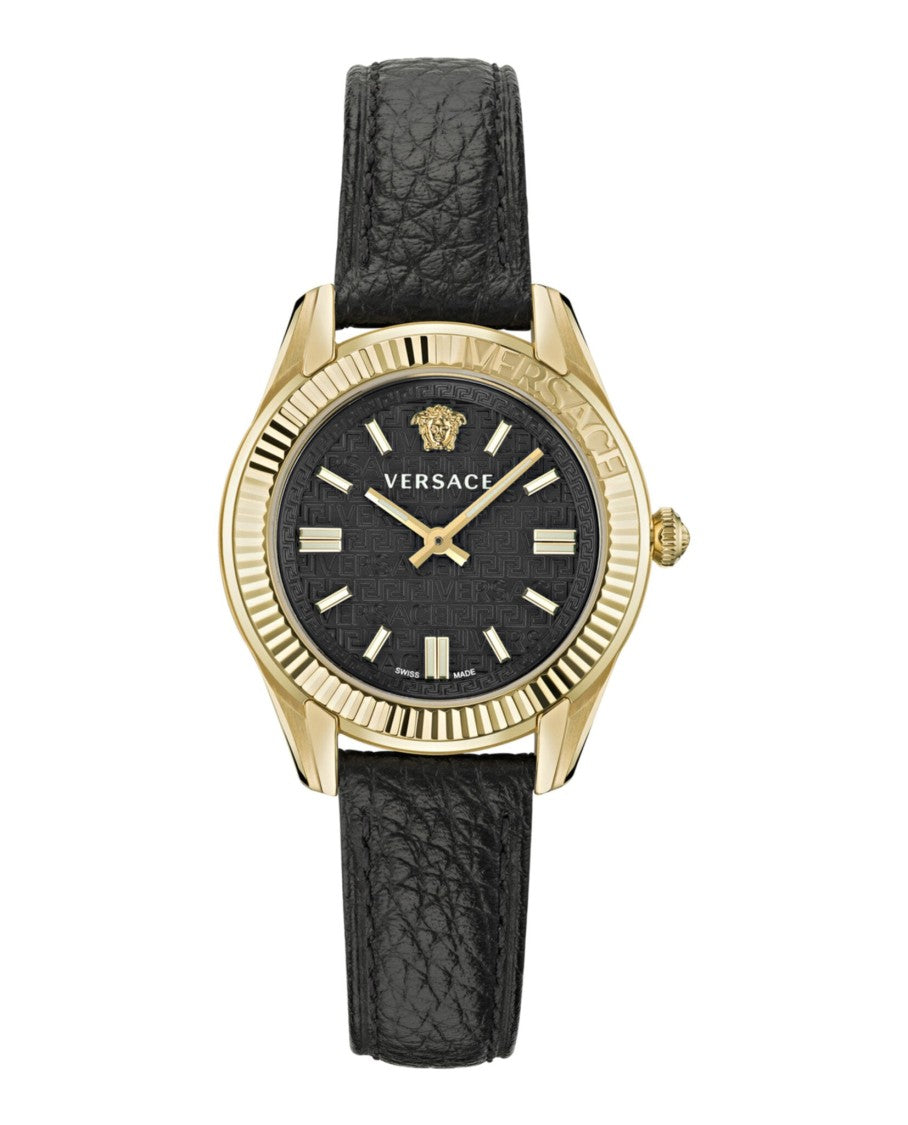 Versace Greca Time Leather Watch