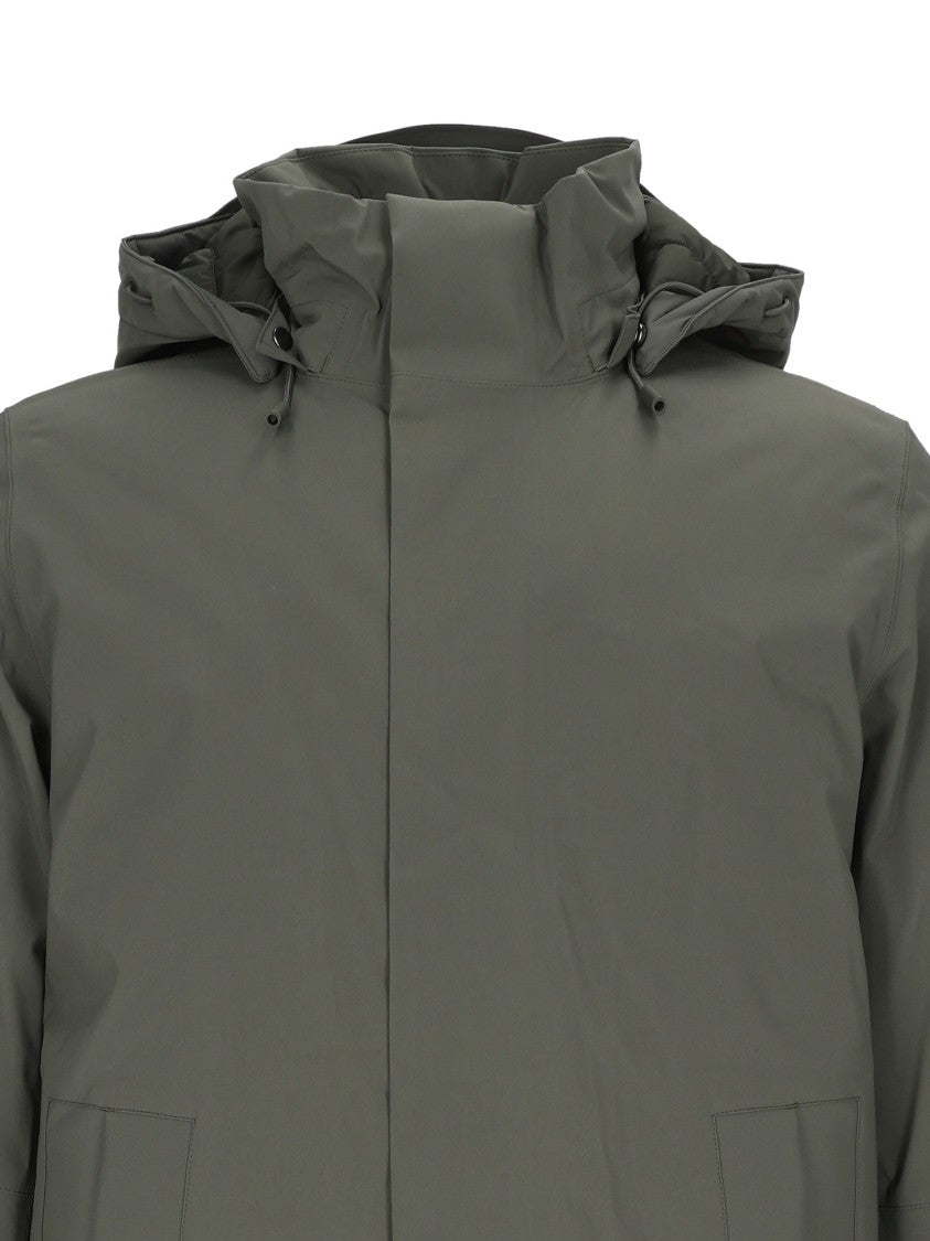 K-Way Mid-Length Bonded Padded Jacket With High Collar And Hood