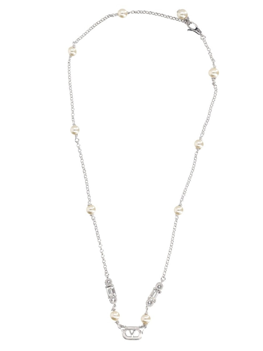 Valentino Garavani Ovalette Crystal Oval Bead Necklace