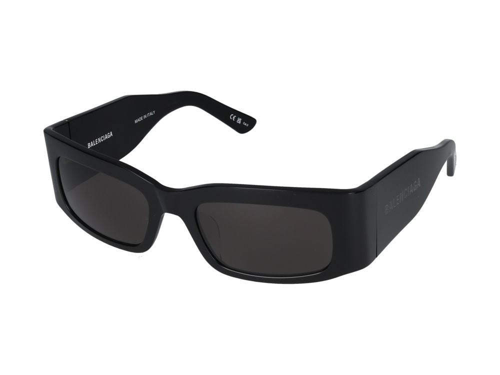 Balenciaga Black Bb0328s Acetate Oversized Rectangular Sunglasses