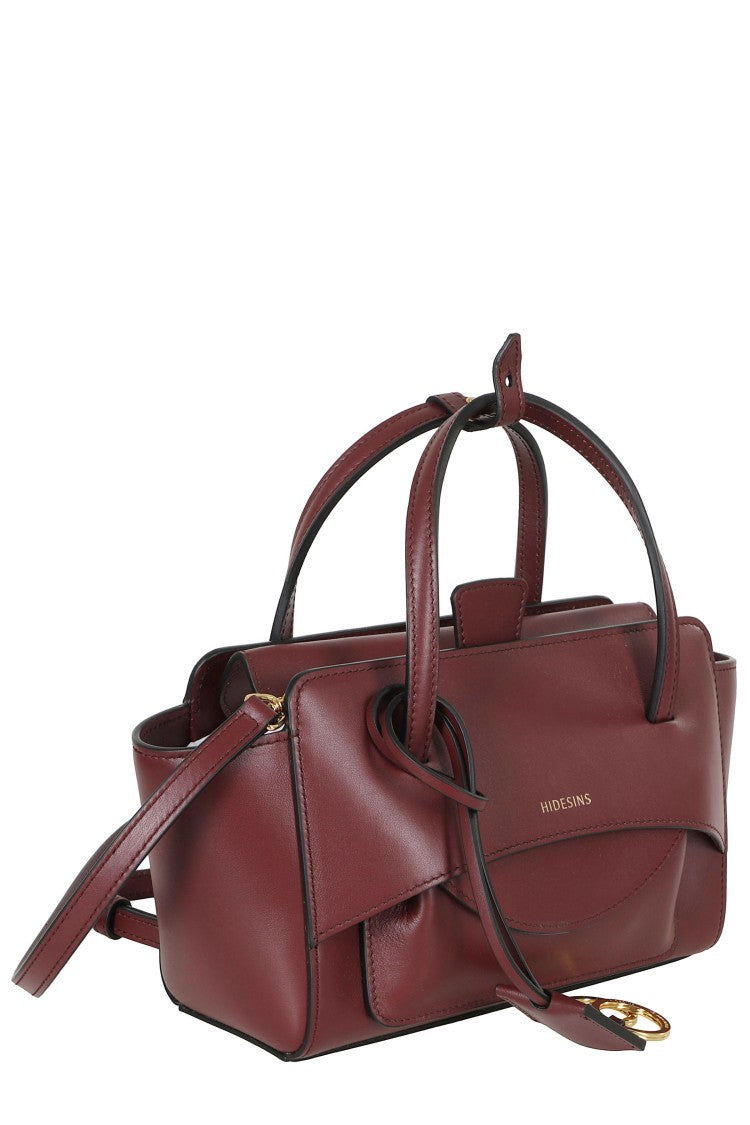 Hidesins Wine Small Structured Flap S Pocket Leather Shoulder Bag