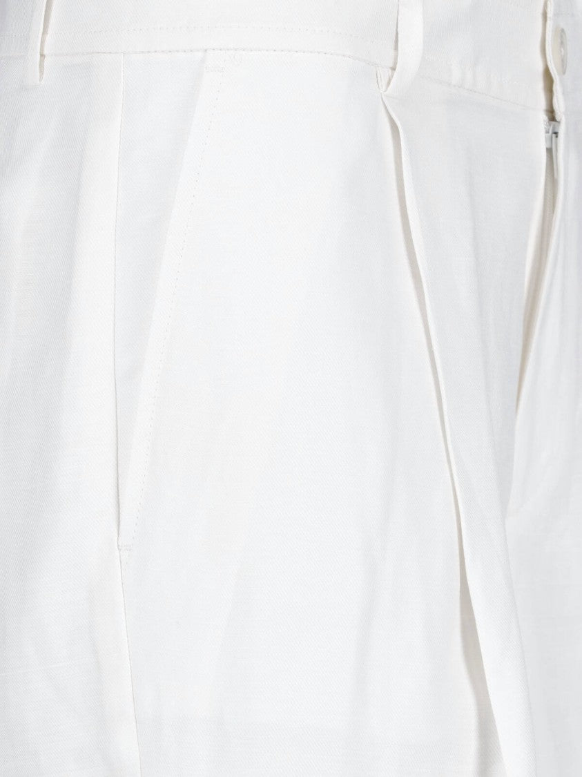 Polo Ralph Lauren White Tailored High-Waisted Straight-Leg Trousers