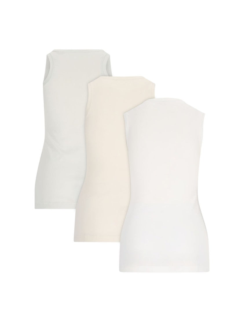 Jil Sander Tank Top Set Of 3 – White & Cream