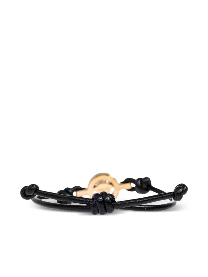 Versace Black Medusa 95 Adjustable Leather Bracelet