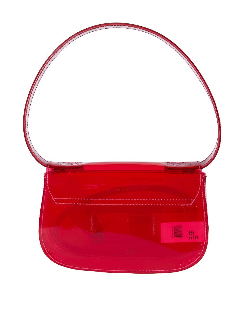 Diesel Red 1Dr Transparent Embossed Handbag