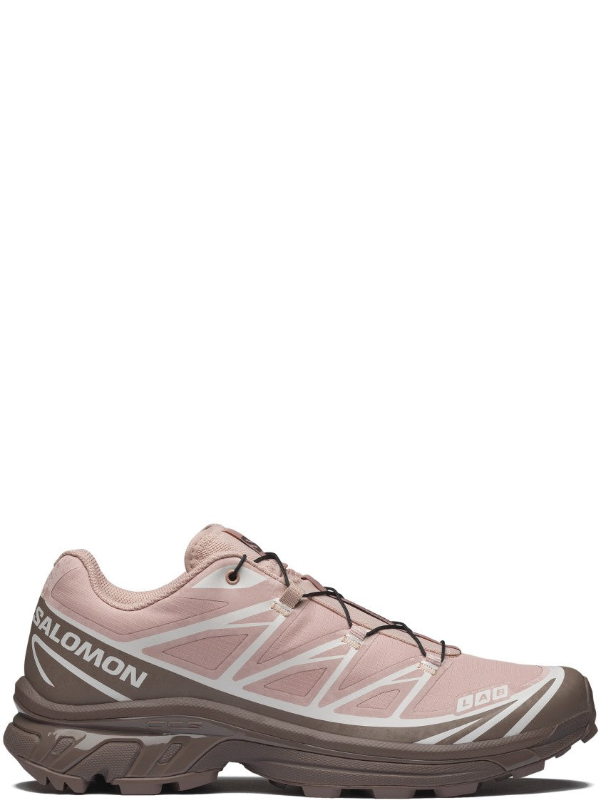 Salomon Pink Brown Xt-6 Mesh Quick-Lace Sneakers