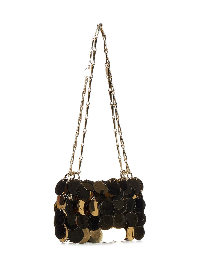 Rabanne Golden Shoulder Bag With Shimmering Metal Discs