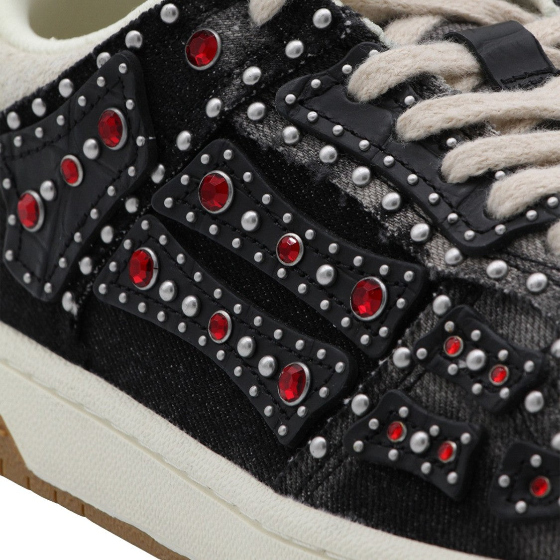 Amiri Low-Top Distressed Sneakers With Silver Studs