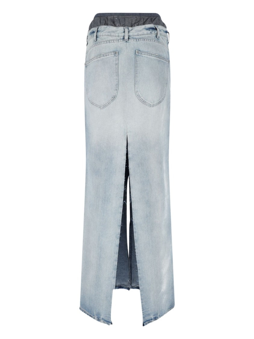 Maison Margiela Anonimity Of The Lining' Maxi Denim Skirt – Light Blue