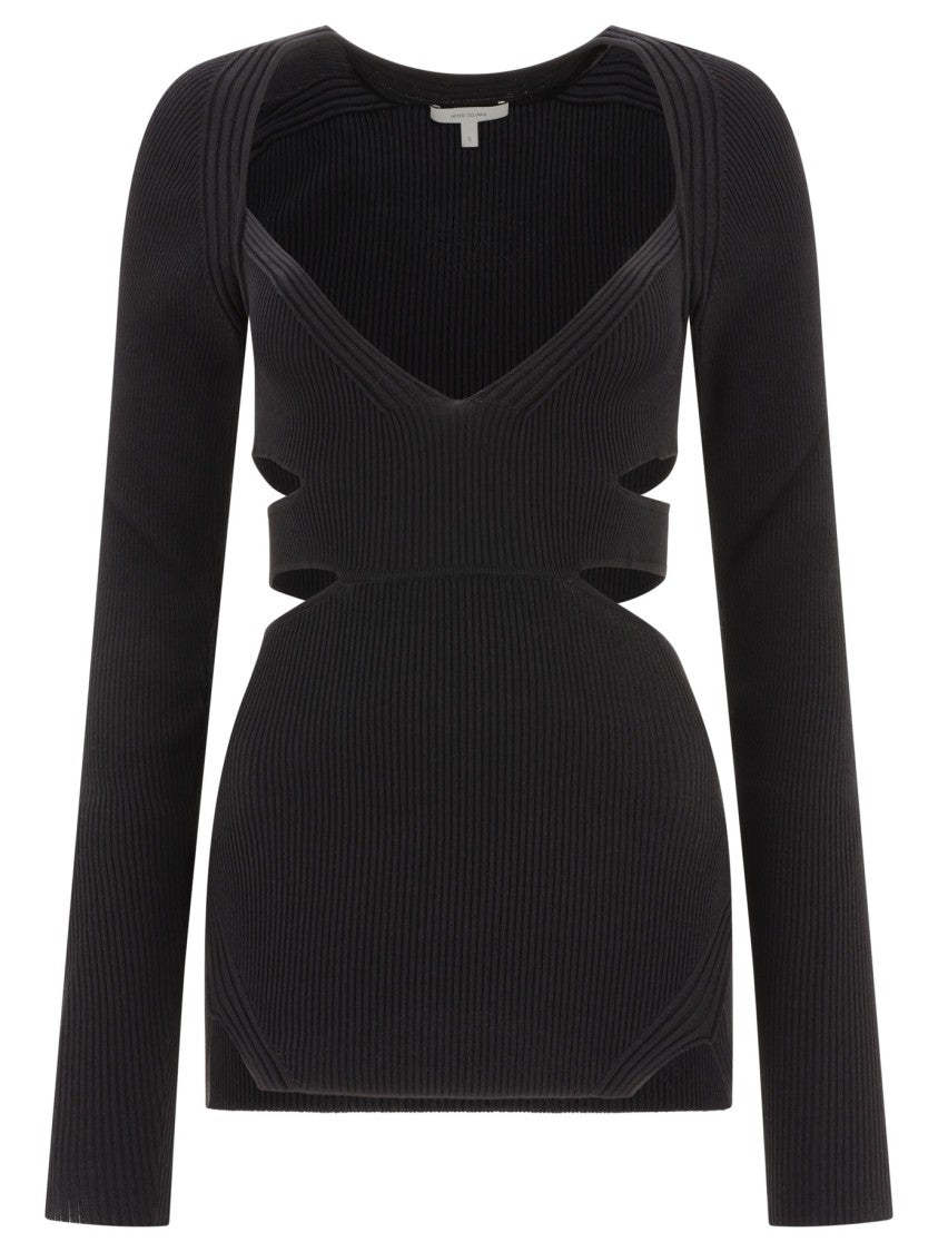 Nensi Dojaka Fitted Ribbed Long-Sleeve Top