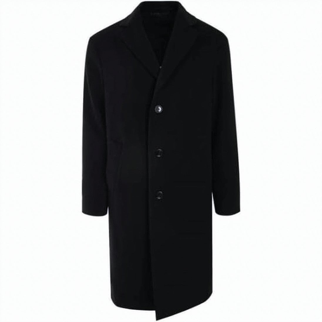 Lardini Tailored Black Coat With Minimalist Design