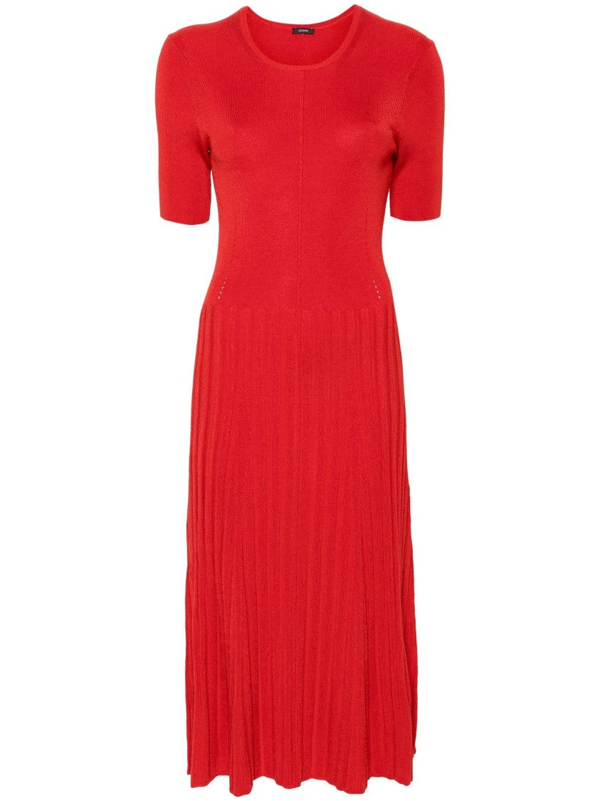 Joseph Satin Rib Maxi Dress With Fitted Bodice
