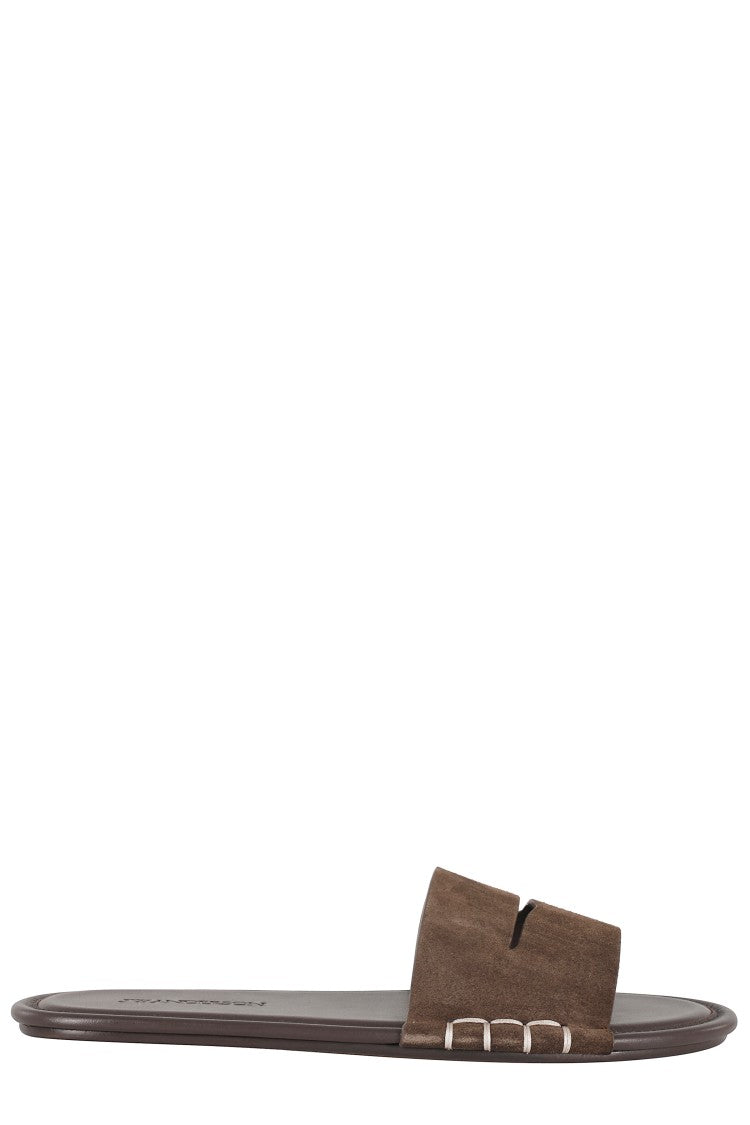 J. W. Anderson Brown Slide W Foam Insole Suede Sandals