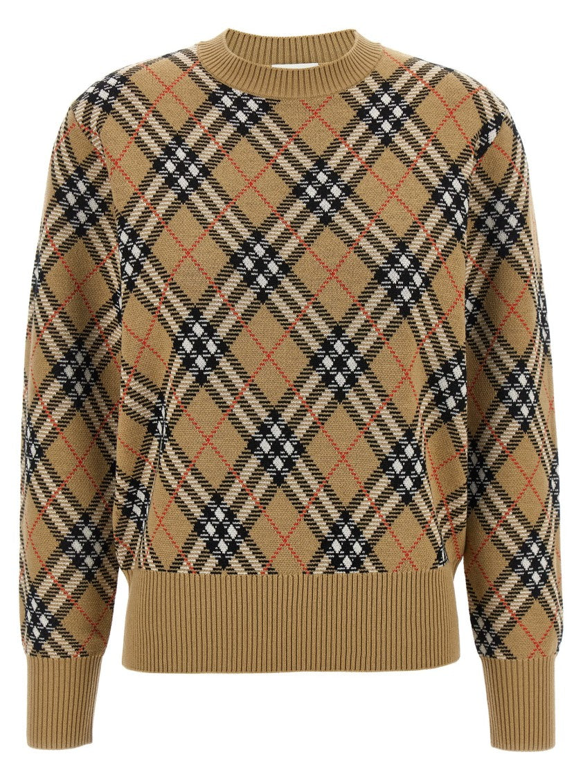 Burberry Check Pattern Wool Sweater