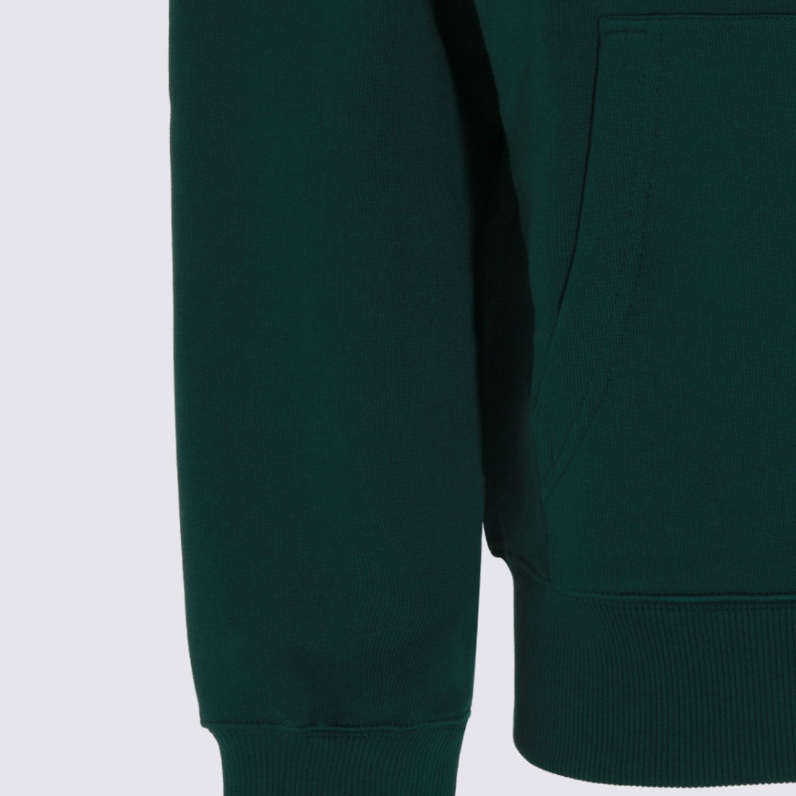 Drôle De Monsieur Deep Green Pullover Hoodie With Bold Text Design