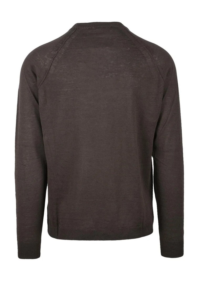 Daniele Fiesoli Brown Raglan Linen Cotton Pullover