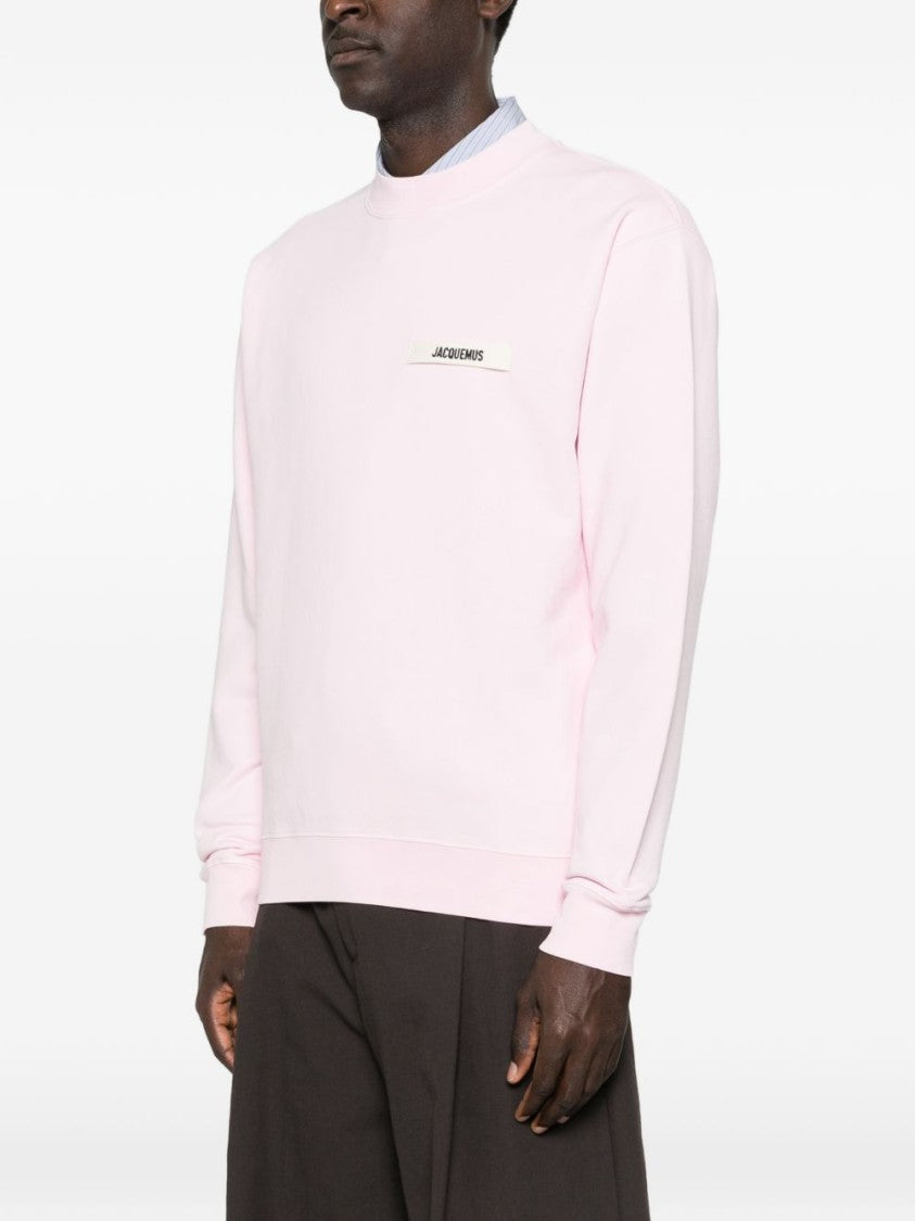 Jacquemus Light Pink Logo Patch Round Sweater