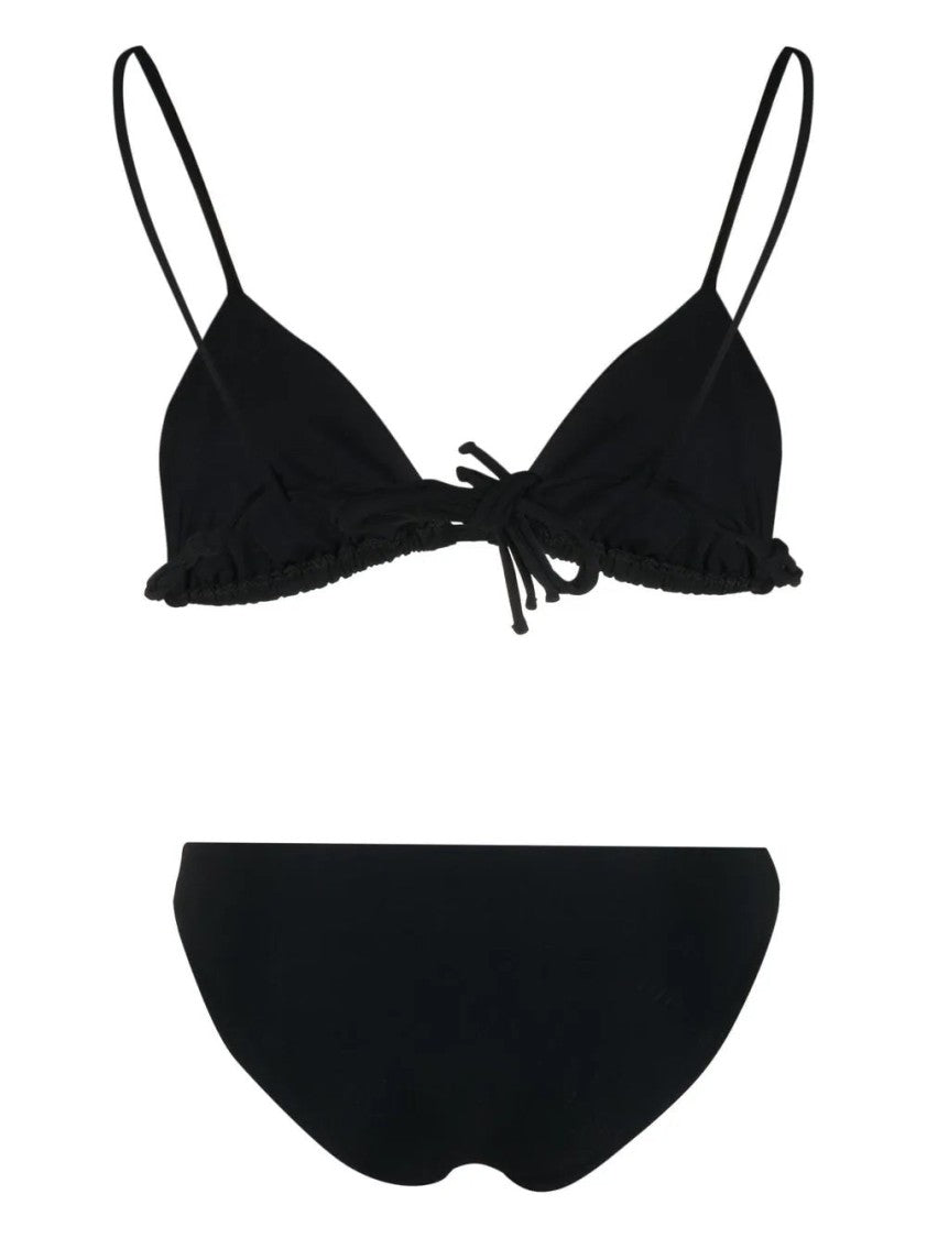 Jil Sander Classic Triangular Black Bikini Top