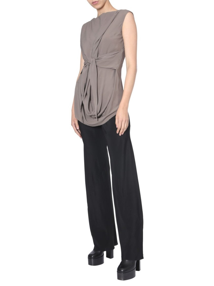 Rick Owens Sleeveless Draped Top With Knotted Detailing