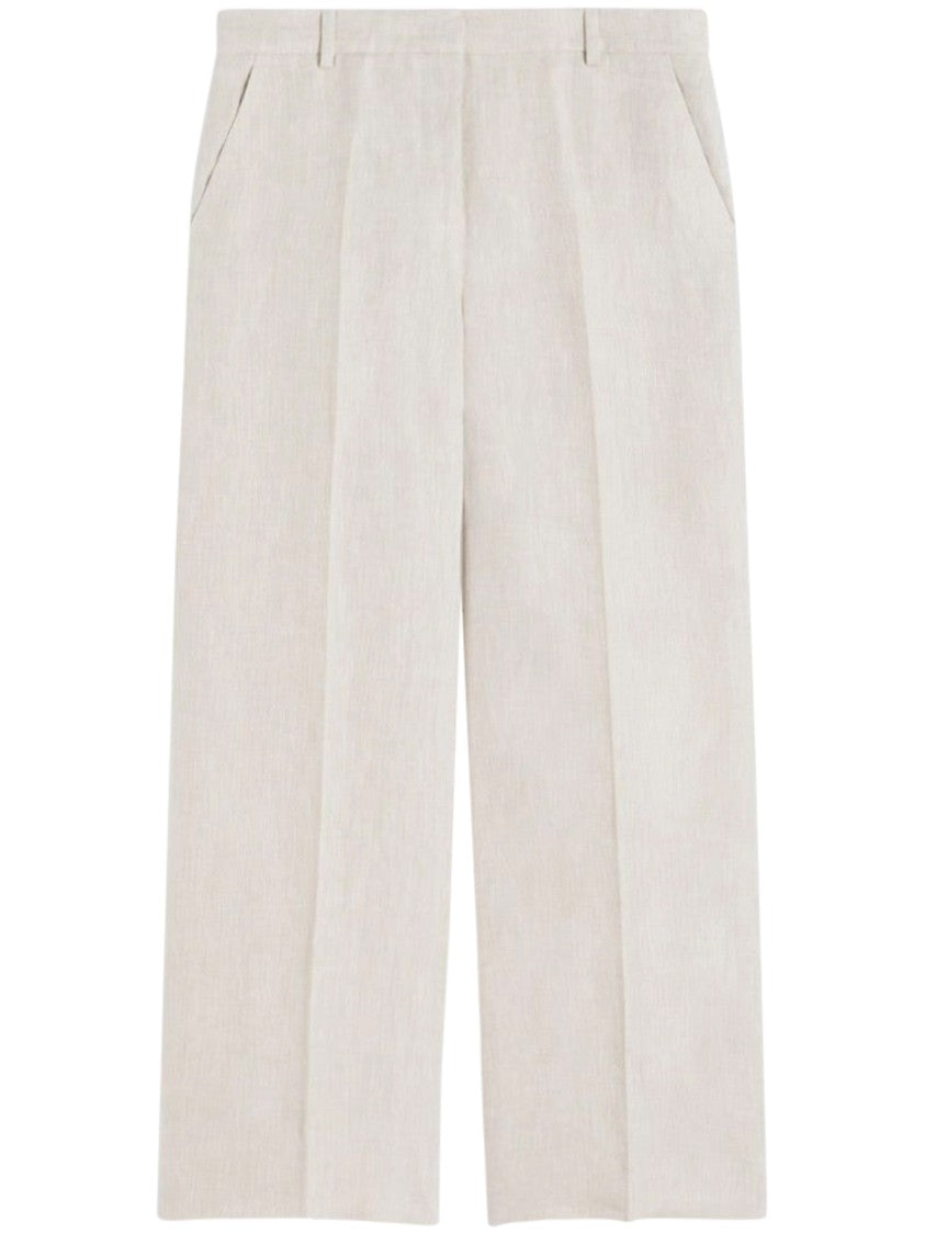 Max Mara Linen Wide-Leg Trousers With High Waist
