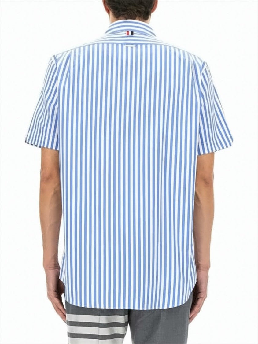Thom Browne Short-Sleeved Vertical Stripe Thom Browne Shirt