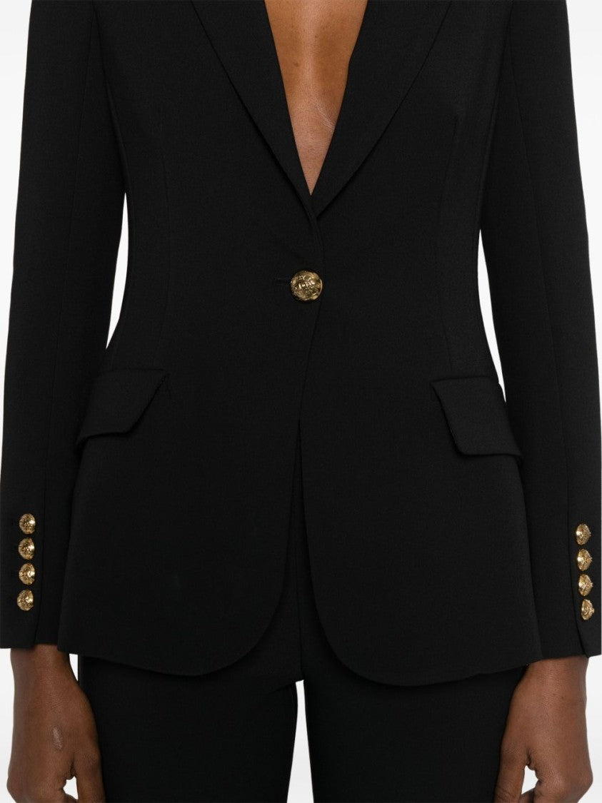 Elisabetta Franchi Tailored Black Suit With Structured Blazer