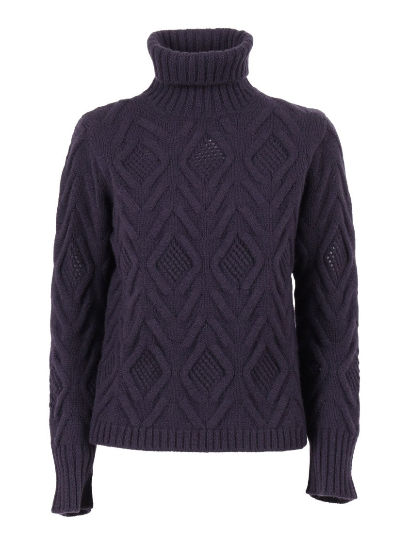 Kangra Cashmere Regular-Fit Turtleneck With Punched Diamonds