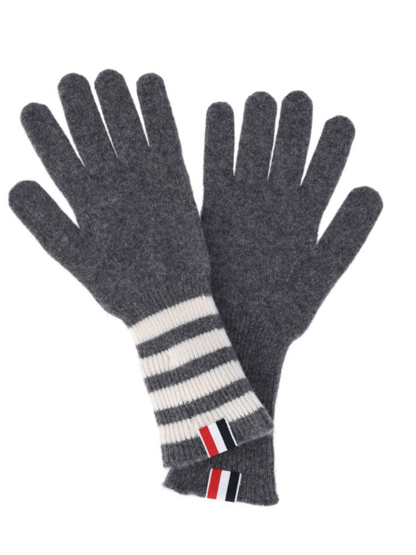 Thom Browne "4-Bar" Gloves – Grey