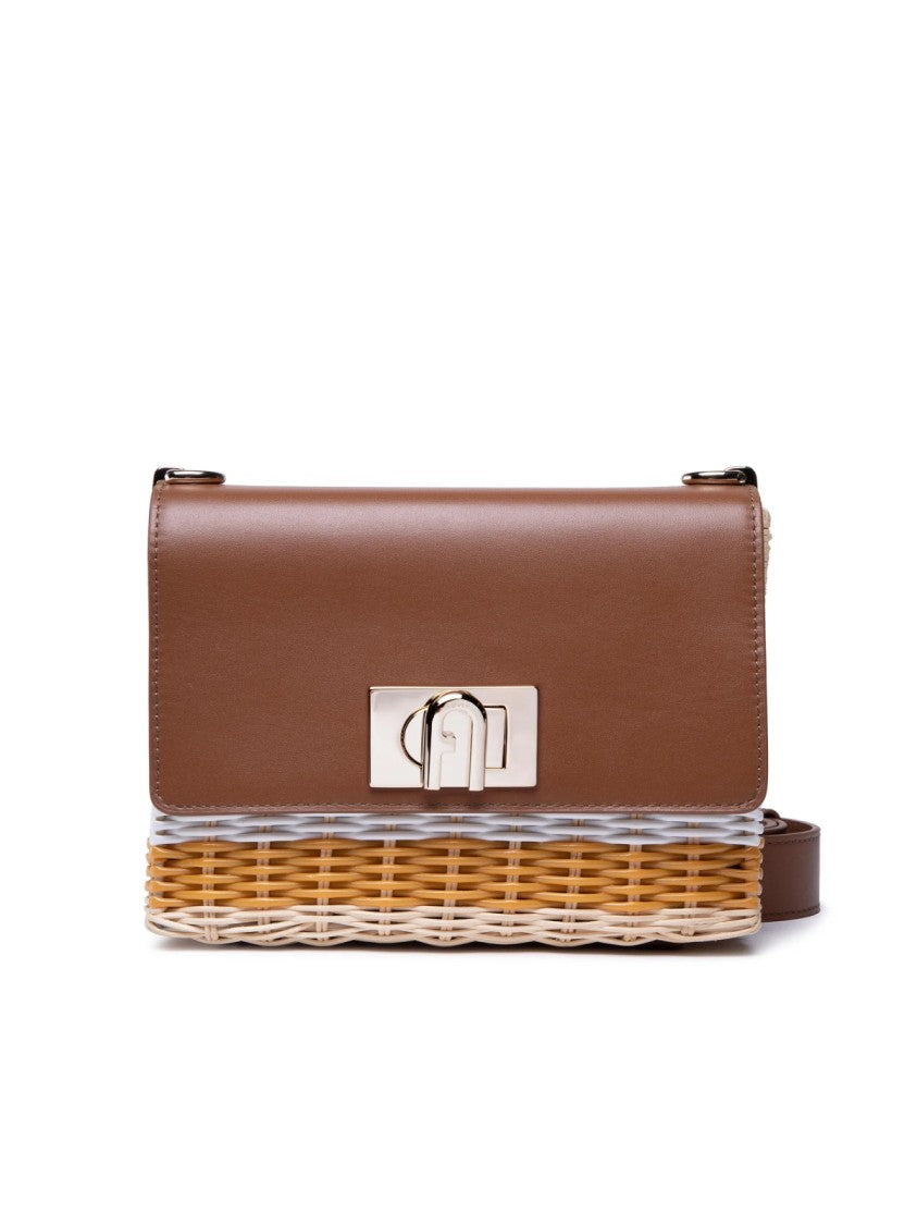 Furla 1927 Logo Wicker Shoulder Bag