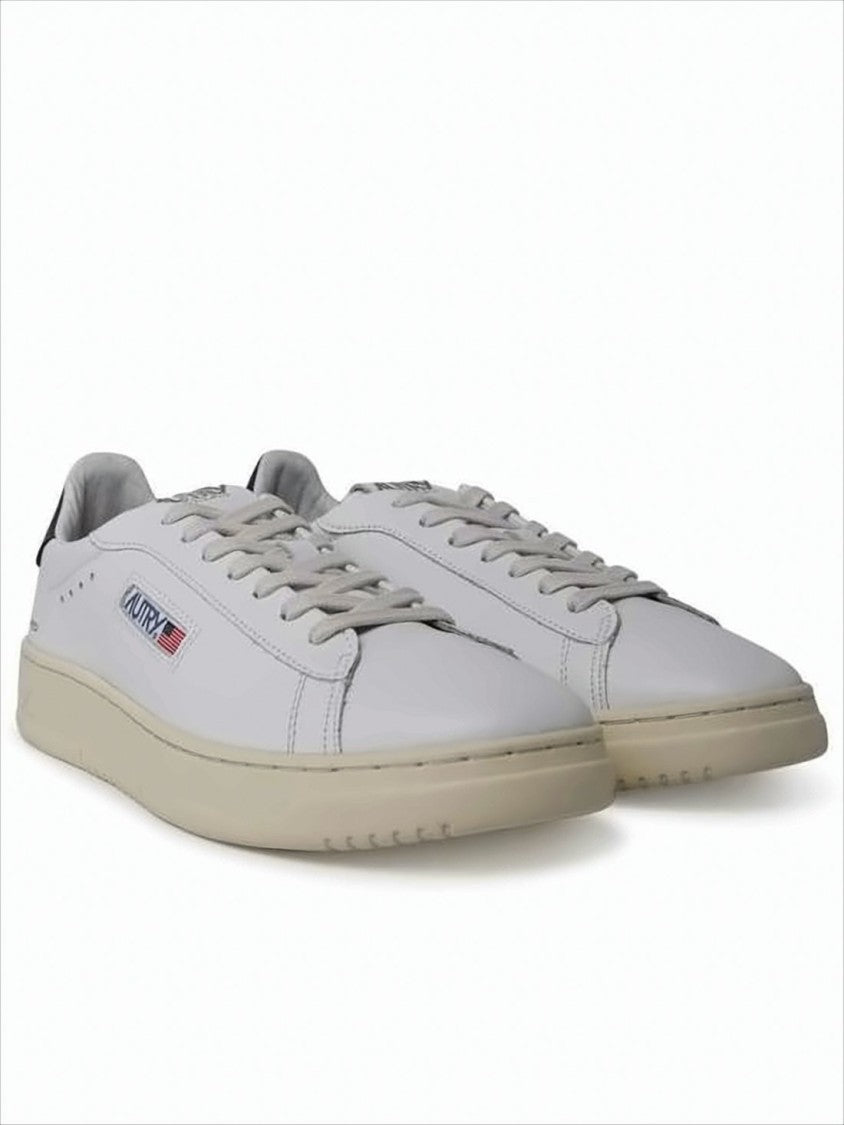 Autry Low-Top White Leather Sneakers With Perforated Detailing