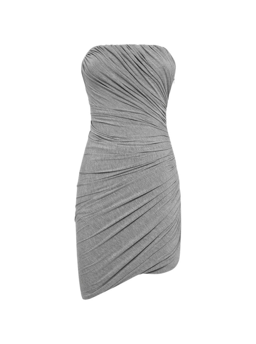The Attico Strapless Mini Dress With Ruched Design