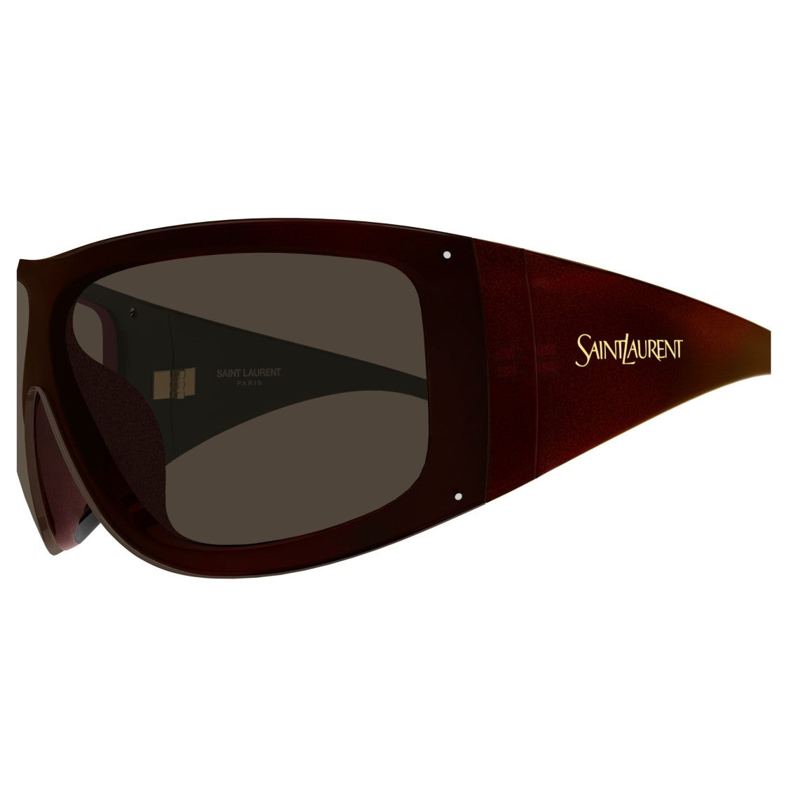 Saint Laurent Oversized Shield Sunglasses With Glossy Frame