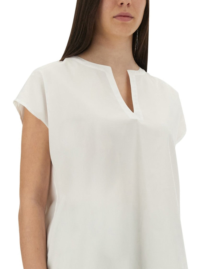 Aspesi Relaxed Oversized White Cotton Top