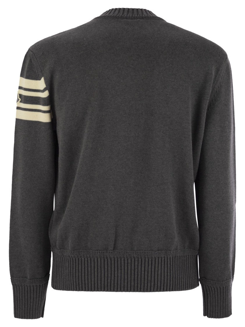Moncler Wool Jumper With Embroidered Monogram