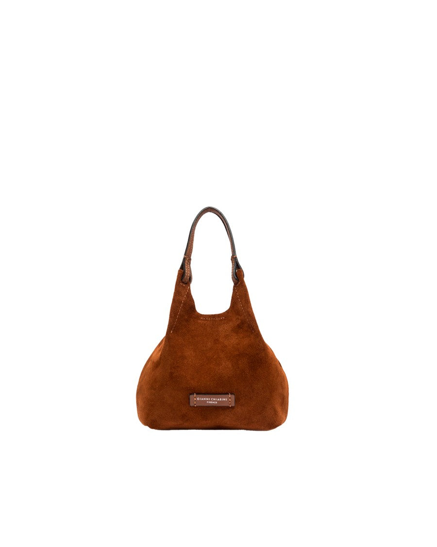 Gianni Chiarini Cognac Dua Suede Leather Tote Bag