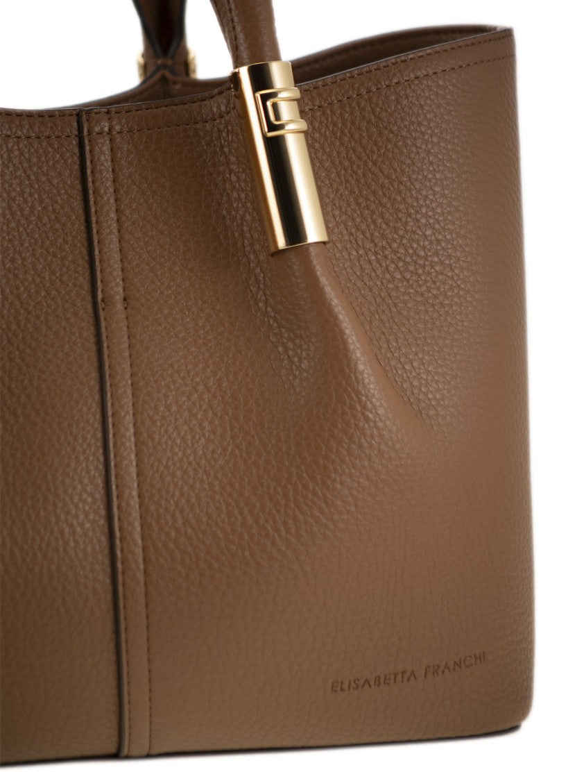 Elisabetta Franchi Medium Tote Bag With Logo Details