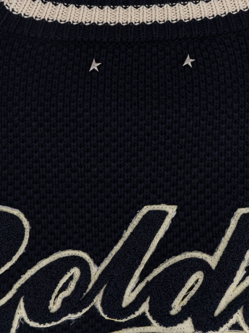 Golden Goose Textured Knit Sweater With Embroidered Detail