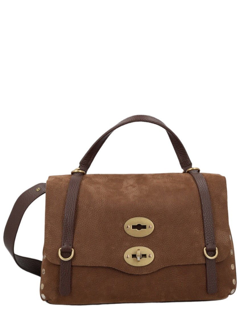 Zanellato Brown Rectangular Suede Shoulder Bag