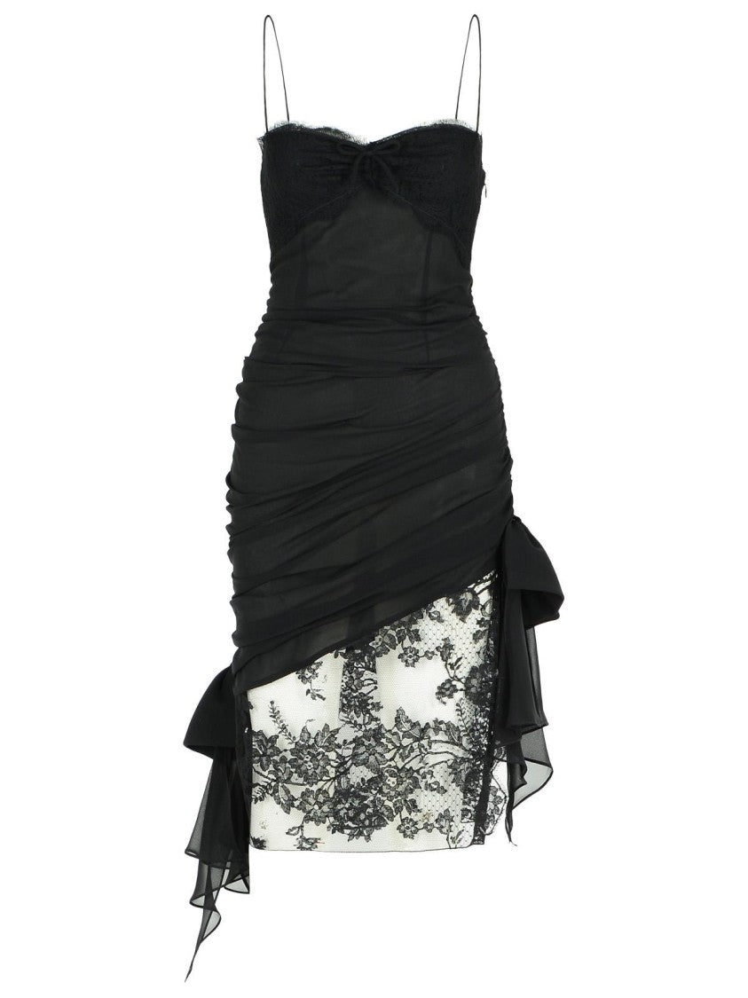 Alessandra Rich Black Silk Mini Dress