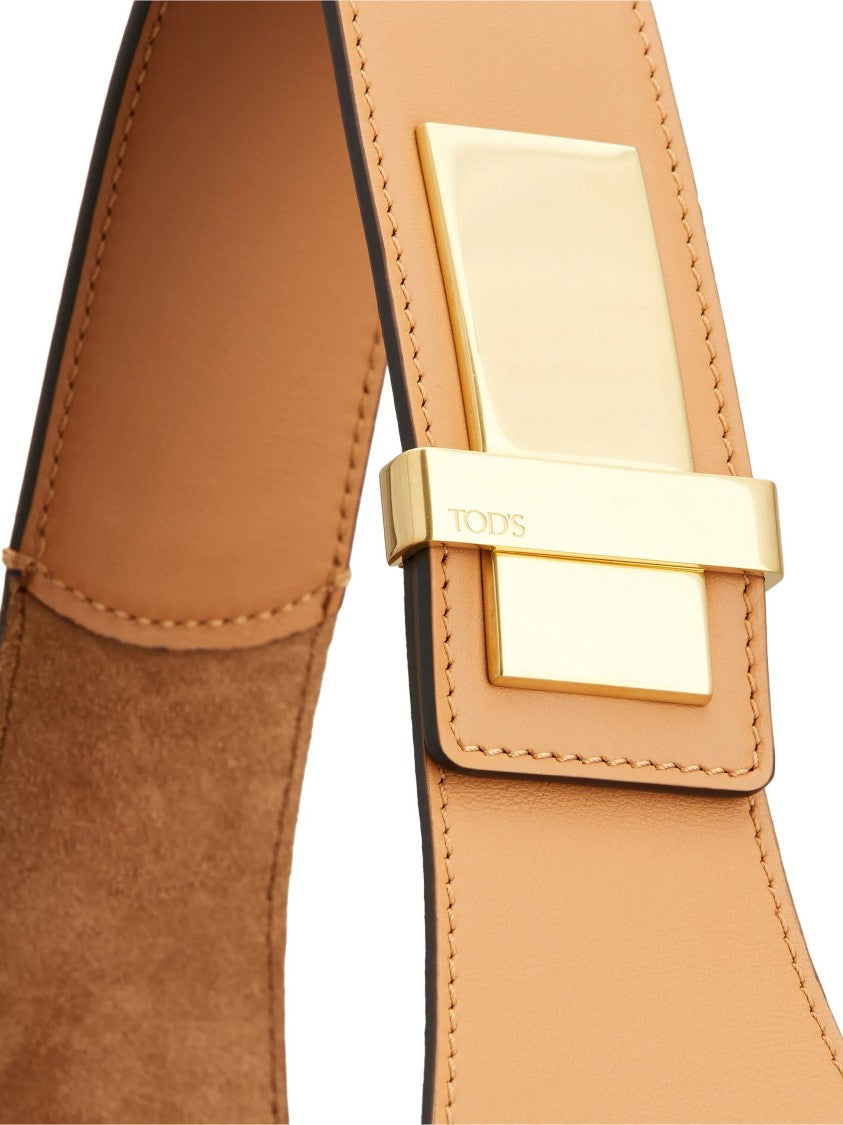 Tod's Tan Structured Leather Shoulder Bag