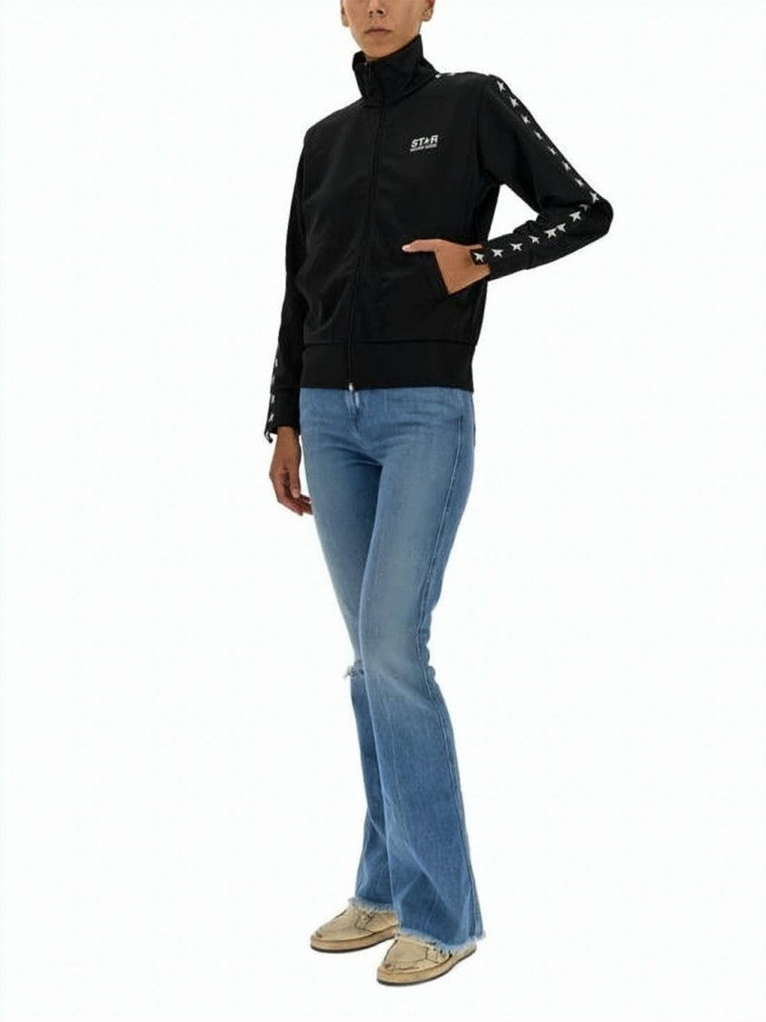 Golden Goose High-Collar Zip-Up Sweatshirt With Star Motifs