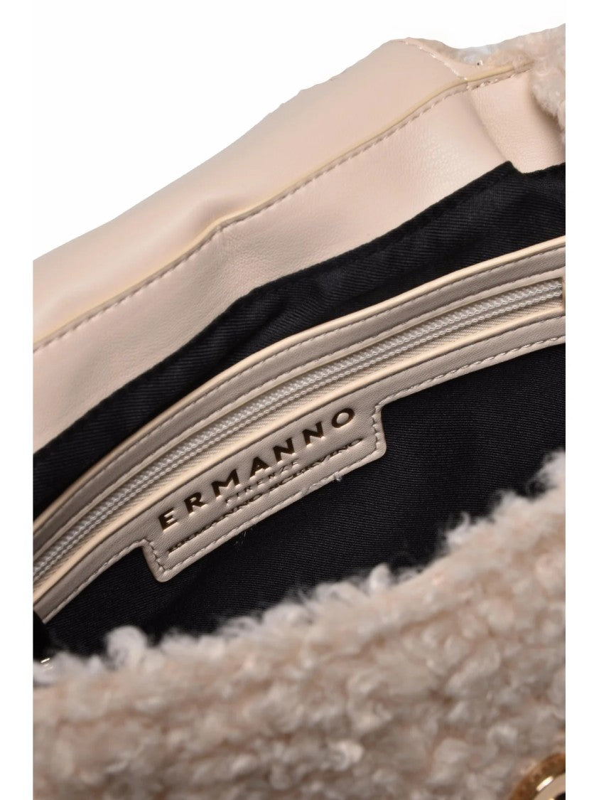 Ermanno Firenze White Veda Textured Polyurethane Shoulder Bag