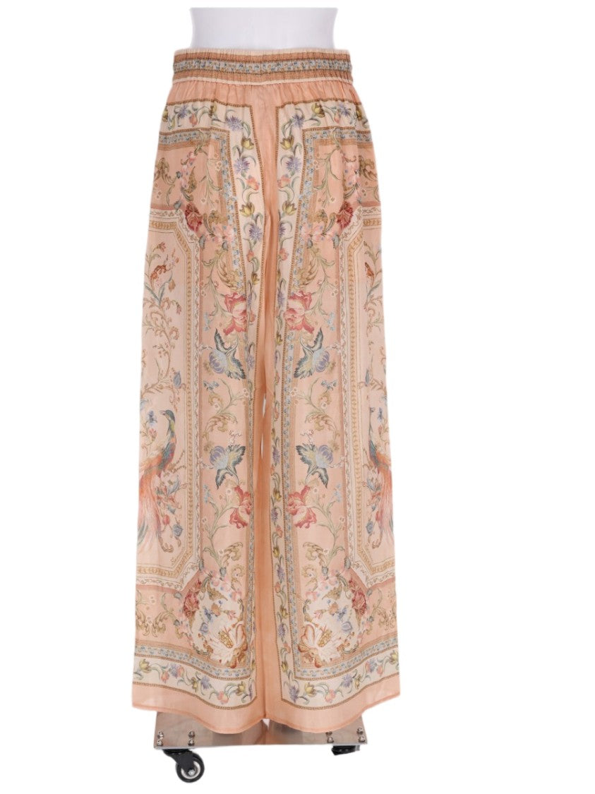 Zimmermann Intricate Floral Printed Silk Wide-Leg Pants